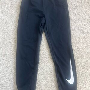 Nike men’s black DRI-FIT joggers with White Swoosh size Large Tall